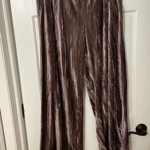 a new day Crushed Velvet Wide-Leg Pants in Dusty Mauve